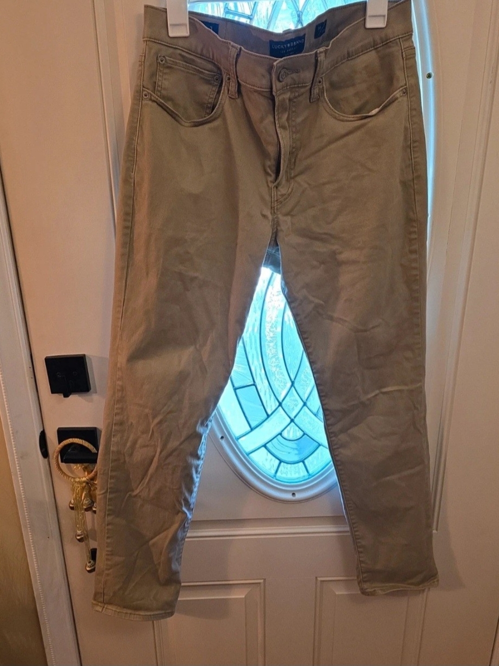 Men's Lucky Brand Khaki Jeans - Beige Casual Straight Fit